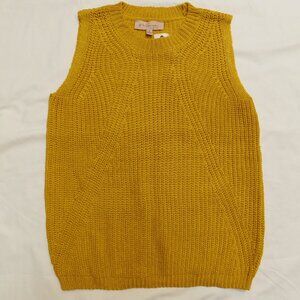 PHILOSOPHY REPUBLIC Sleeveless Sweater Ribbed Knit Top Mustard Womens Small